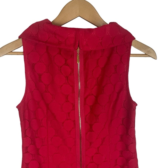 Adrianna Papell Red Lace Roll Neck Sleeveless Sheath Dress Size 2 - Picture 3 of 9